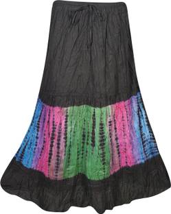 Indiatrendzs Printed Women A-line Brown Skirt