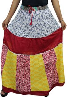 Indiatrendzs Printed Women A-line Red Skirt