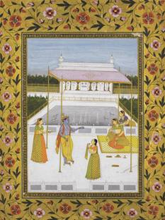Tallenge Dancing Lady Indian Miniature Pahari Paintings