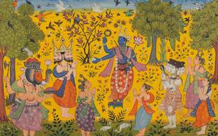 Tallenge Krishna And Gopis Indian Miniature Pahari Paintings Collection Premium Quality Poster For Home And Office Decor Digital Reprint 17 Inch X 12 Inch Painting Price In India Buy