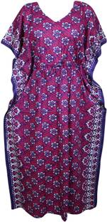 Indiatrendzs Printed Cotton Women's Kaftan