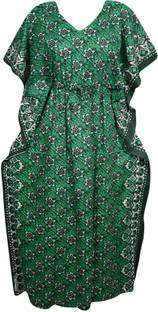 Indiatrendzs Printed Cotton Women's Kaftan