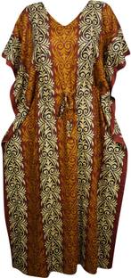 Indiatrendzs Printed Cotton Women's Kaftan
