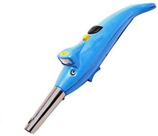 honest 2 in 1 Kitchen Dolphin Shape Electronic Gas Lighter with LED Torch (multi color) Plastic Electronic Gas Lighter