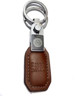 MGP FASHION Royal Enfield Brown Leather Single Key Chain