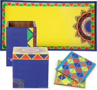Flipkart Com Toshakhana Madhubani Art Bihar India Mdf Tray 6 Pc