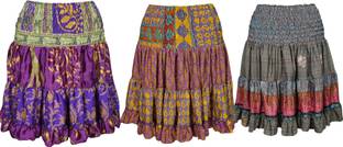 Indiatrendzs Printed Women Flared Multicolor Skirt