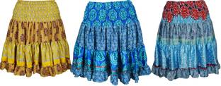 Indiatrendzs Printed Women Flared Multicolor Skirt