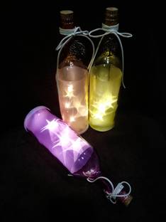 Goyal Candle Planet Set 3 3d Led Bottle Decor Multicolor Glass