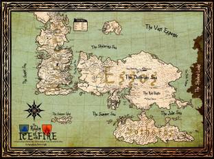 Seven Kingdoms Of Westeros Map Game Of Thrones Collection