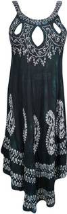 Indiatrendzs Women A-line Dark Green Dress