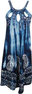Indiatrendzs Women's A-line Blue Dress