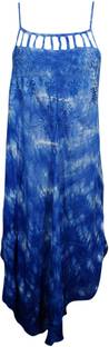Indiatrendzs Women's A-line Blue Dress