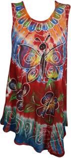 Indiatrendzs Casual Sleeveless Tie & Dye Women's Multicolor Top