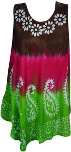 Indiatrendzs Casual Sleeveless Tie & Dye Women's Multicolor Top