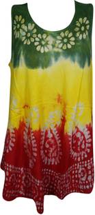 Indiatrendzs Casual Sleeveless Tie & Dye Women's Multicolor Top
