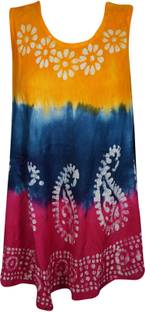 Indiatrendzs Casual Sleeveless Tie & Dye Women's Multicolor Top