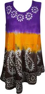 Indiatrendzs Casual Sleeveless Tie & Dye Women's Multicolor Top