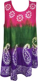 Indiatrendzs Casual Sleeveless Tie & Dye Women's Multicolor Top
