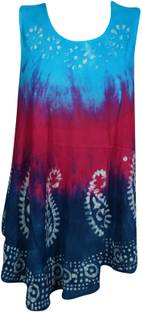 Indiatrendzs Casual Sleeveless Tie & Dye Women's Multicolor Top