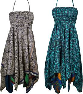 Indiatrendzs Women's Fit and Flare Multicolor Dress