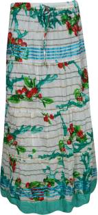 Indiatrendzs Printed Women's Flared Multicolor Skirt