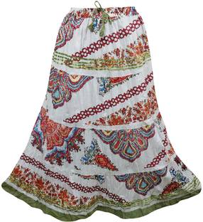 Indiatrendzs Printed Women's Flared Multicolor Skirt