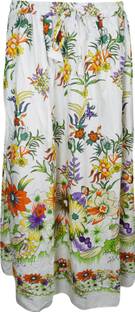 Indiatrendzs Floral Print Women's Flared Multicolor Skirt
