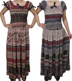 Indiatrendzs Women's Maxi Multicolor Dress