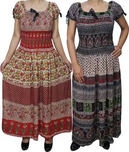 Indiatrendzs Women's Maxi Multicolor Dress