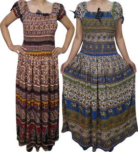 Indiatrendzs Women's Maxi Multicolor Dress