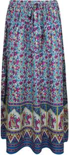 Indiatrendzs Floral Print Women A-line Light Blue Skirt