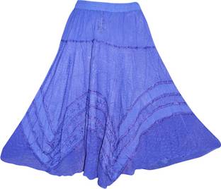 Indiatrendzs Embroidered Women A-line Purple Skirt