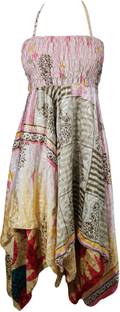 Indiatrendzs Women's Fit and Flare Pink Dress