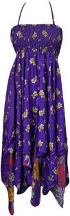 Indiatrendzs Women's Fit and Flare Purple Dress