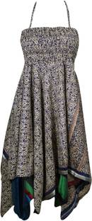 Indiatrendzs Women's Fit and Flare Blue Dress