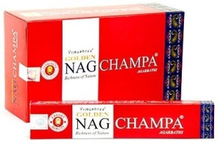 1 2 3 4 5 6 7 8 9 or 12 Vijayshree Golden Nag Champa Incense Sticks 15 grams: 