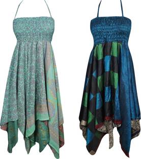 Indiatrendzs Women's Fit and Flare Multicolor Dress