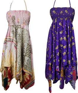 Indiatrendzs Women's Fit and Flare Multicolor Dress
