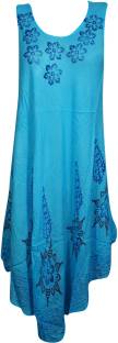Indiatrendzs Women's A-line Light Blue Dress