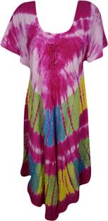 Indiatrendzs Women's A-line Pink Dress