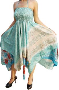 Indiatrendzs Women's Layered Light Blue Dress