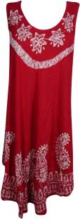 Indiatrendzs Women's A-line Red Dress