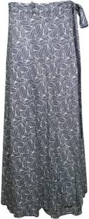 Indiatrendzs Printed Women Wrap Around Black Skirt
