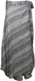 Indiatrendzs Printed Women Wrap Around White Skirt