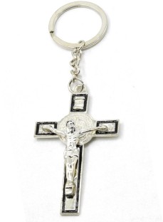 Sturdy Elegant Jesus Crucifix Keyring Catholic Holy Cross Keychain Pendants 
