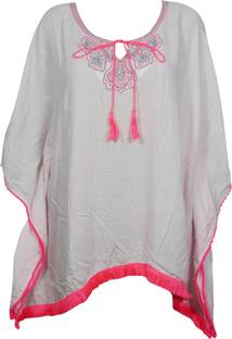 Indiatrendzs Embroidered Rayon Women's Kaftan