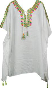 Indiatrendzs Embroidered Rayon Women's Kaftan