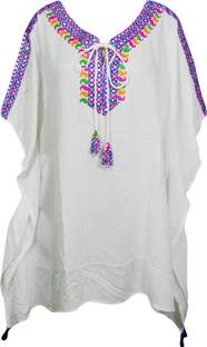 Indiatrendzs Embroidered Rayon Women's Kaftan