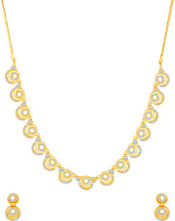 Voylla CZ Studded Gold Plated Necklace 